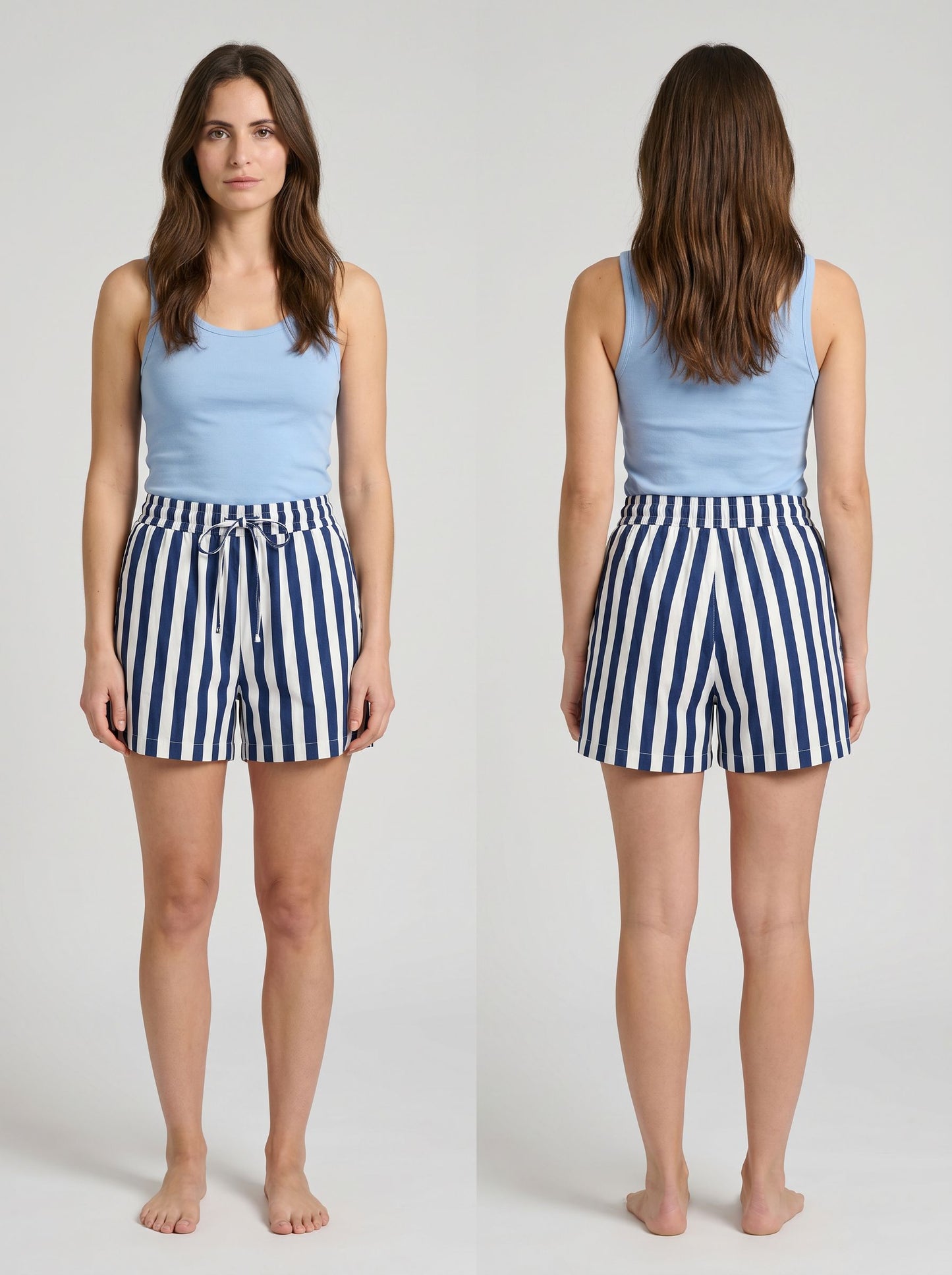 Short en Jean rayé