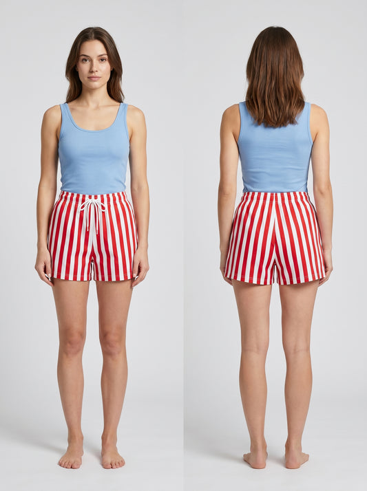 Short en Jean rayé